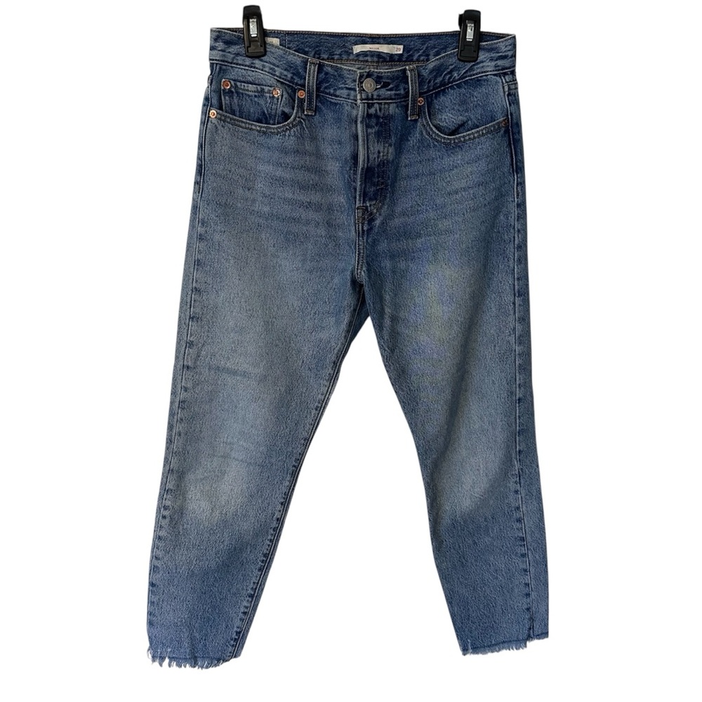 Levi’s Wedgie Straight Jeans in Othella - Raw Hem Blue Button Fly 29